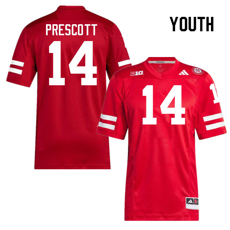 Youth #14 Kahmir Prescott Nebraska Cornhuskers College Football Jerseys Stitched Sale-Scarlet